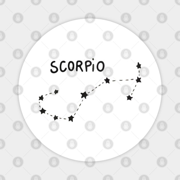 Zodiac Sign - Scorpion Black Magnet by Uwaki